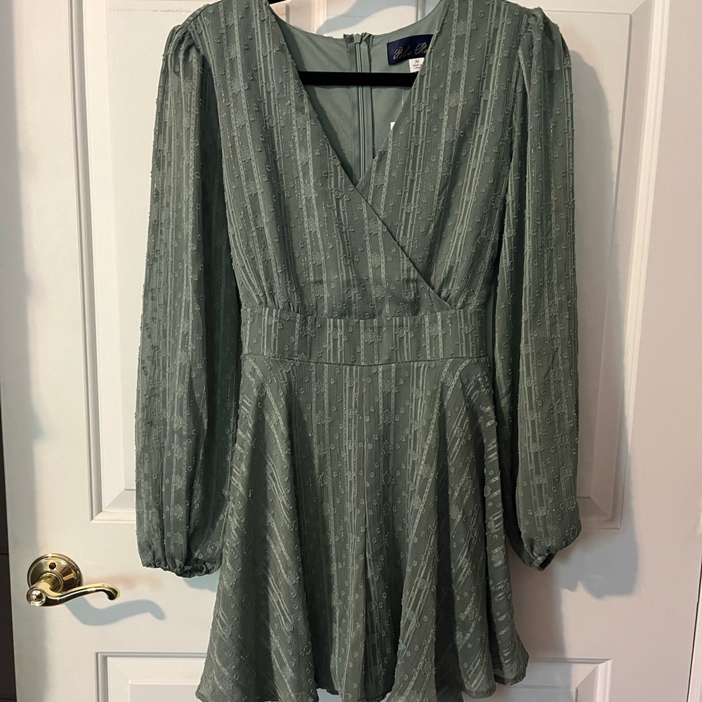 francesca's green detailed dress